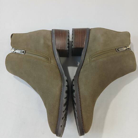 Blondo Boots 9.5 M Samara Waterproof Suede Leather Olive Pull On Double Zip - Picture 4 of 12